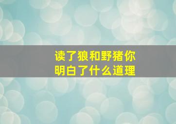 读了狼和野猪你明白了什么道理