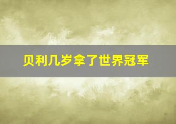 贝利几岁拿了世界冠军