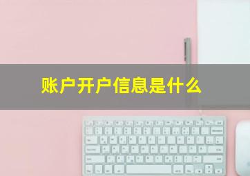 账户开户信息是什么