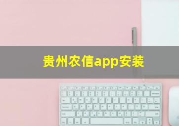 贵州农信app安装