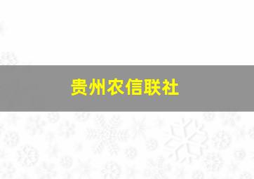 贵州农信联社