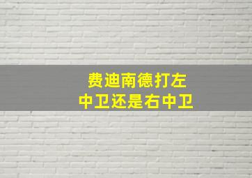 费迪南德打左中卫还是右中卫