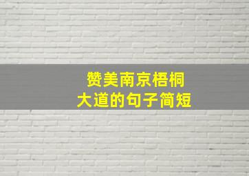 赞美南京梧桐大道的句子简短