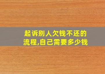 起诉别人欠钱不还的流程,自己需要多少钱