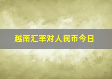 越南汇率对人民币今日