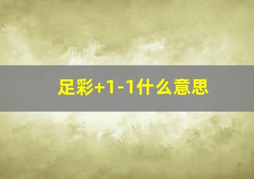 足彩+1-1什么意思