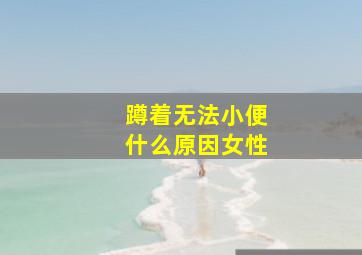 蹲着无法小便什么原因女性