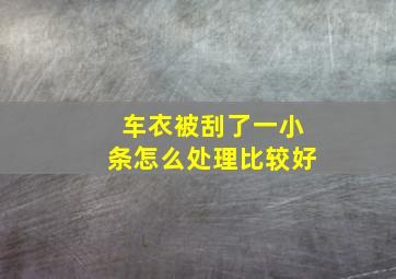 车衣被刮了一小条怎么处理比较好