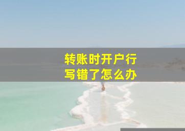 转账时开户行写错了怎么办