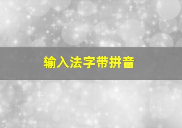 输入法字带拼音