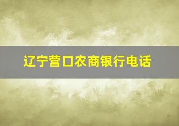 辽宁营口农商银行电话