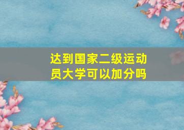 达到国家二级运动员大学可以加分吗