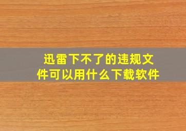 迅雷下不了的违规文件可以用什么下载软件