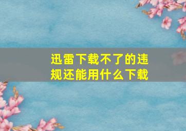 迅雷下载不了的违规还能用什么下载