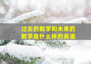 过去的数学和未来的数学是什么样的英语