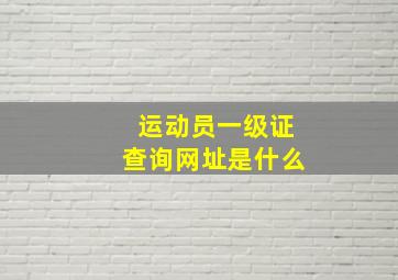 运动员一级证查询网址是什么