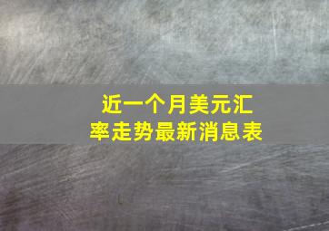 近一个月美元汇率走势最新消息表