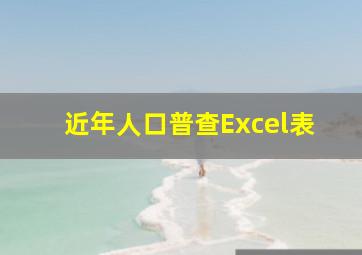 近年人口普查Excel表