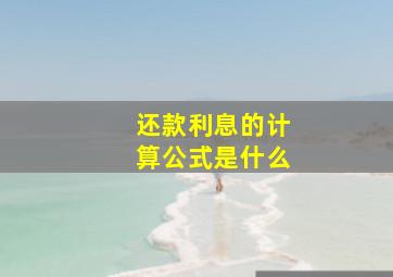 还款利息的计算公式是什么