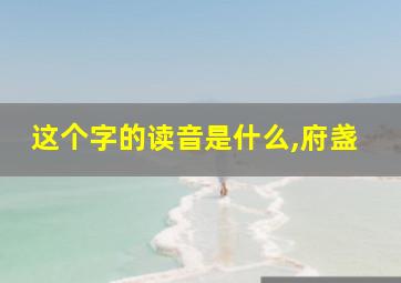 这个字的读音是什么,府盏