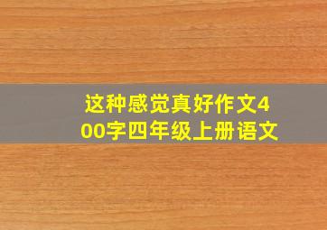 这种感觉真好作文400字四年级上册语文