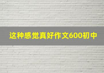 这种感觉真好作文600初中