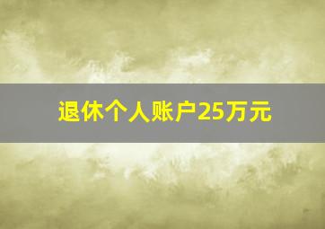 退休个人账户25万元