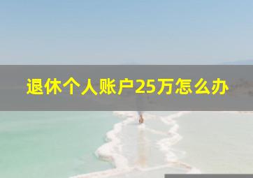 退休个人账户25万怎么办