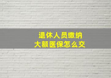 退休人员缴纳大额医保怎么交