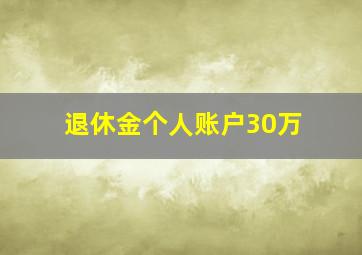 退休金个人账户30万