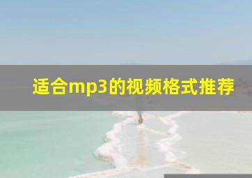 适合mp3的视频格式推荐