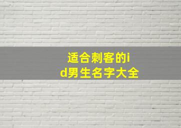 适合刺客的id男生名字大全