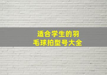 适合学生的羽毛球拍型号大全