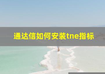 通达信如何安装tne指标