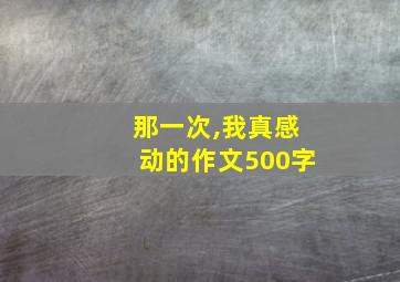 那一次,我真感动的作文500字