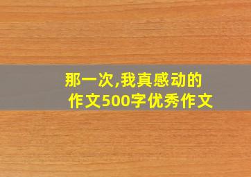 那一次,我真感动的作文500字优秀作文