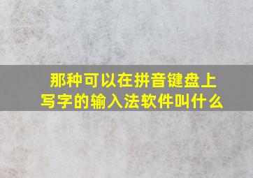 那种可以在拼音键盘上写字的输入法软件叫什么