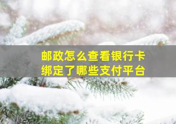 邮政怎么查看银行卡绑定了哪些支付平台