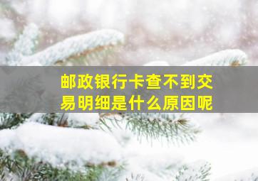 邮政银行卡查不到交易明细是什么原因呢