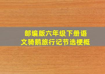 部编版六年级下册语文骑鹅旅行记节选梗概