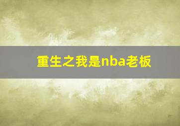 重生之我是nba老板