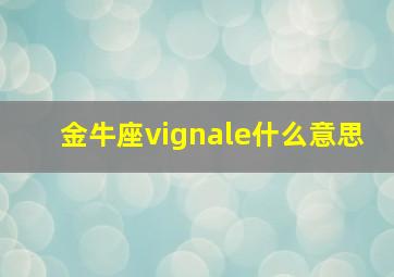 金牛座vignale什么意思