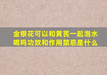 金银花可以和黄芪一起泡水喝吗功效和作用禁忌是什么