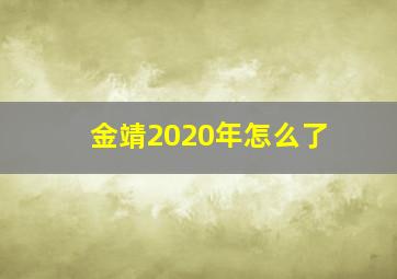 金靖2020年怎么了