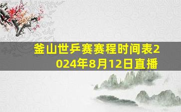 釜山世乒赛赛程时间表2024年8月12日直播