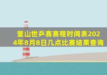 釜山世乒赛赛程时间表2024年8月8日几点比赛结果查询