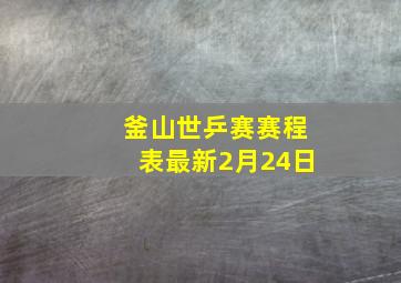 釜山世乒赛赛程表最新2月24日