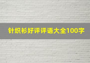 针织衫好评评语大全100字