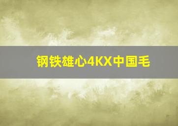 钢铁雄心4KX中国毛