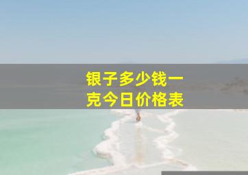 银子多少钱一克今日价格表